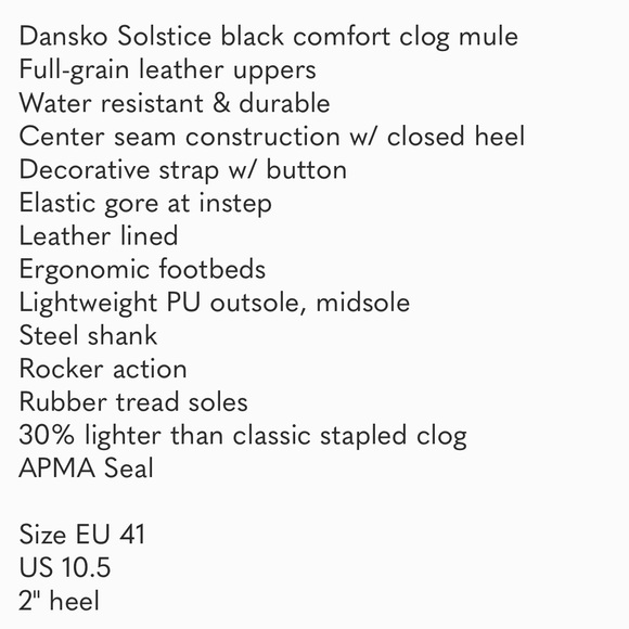 Dansko Solstice black button clog EU41 - Picture 9 of 9